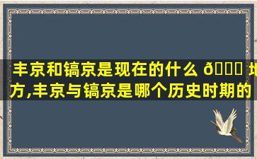 丰京和镐京是现在的什么 🐅 地方,丰京与镐京是哪个历史时期的都城